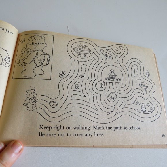 Vintage Care Bears Sticker Book "Play It Safe" NEW-Aged condition PIZZA HUT - Picture 8 of 15